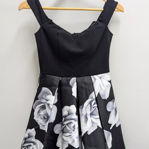 Speechless Black White Gray Floral Flower Dress Y2K Halter Size 3 Mini Juniors - Picture 1 of 4